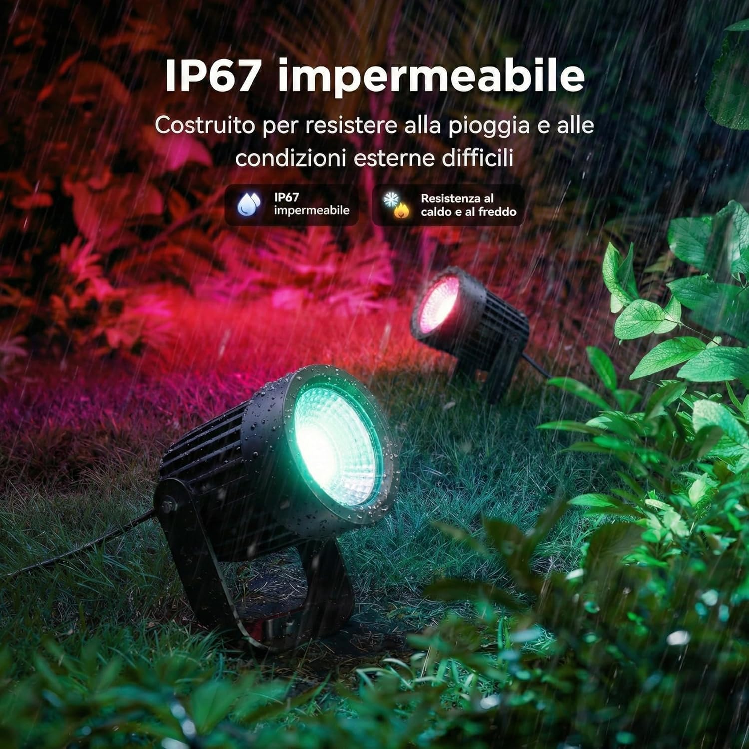 6 Faretti RGB da giardino Smart WiFi, Luci da Giardino IP67 Impermeabili, 16 Milioni di Colori e Dimmerabili, Compatibili con Alexa e Google Home, Controllo completo tramite App