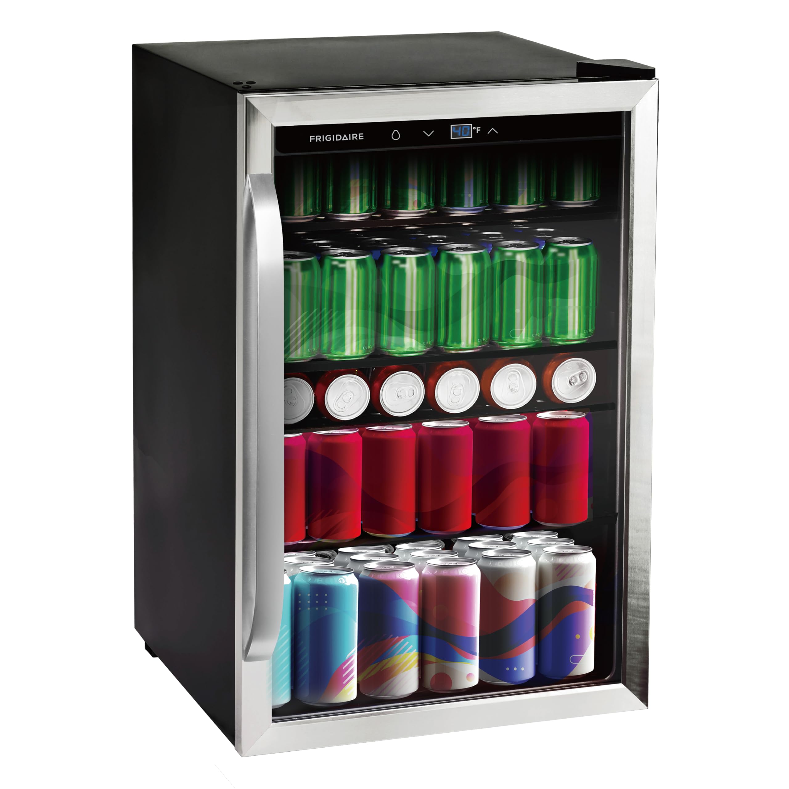Frigidaire Beverage Refrigerator, 126 Cans-Full Stainless Steel Glass Door