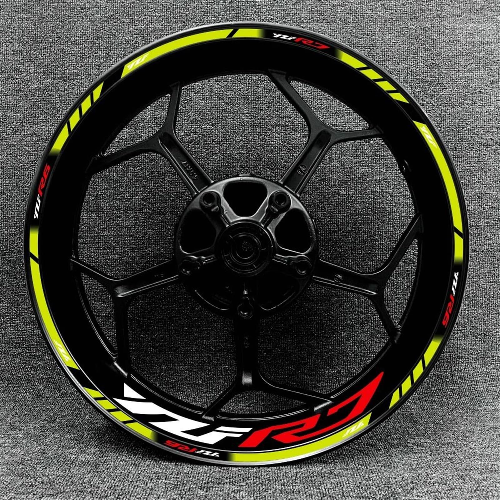 Reflektierender Motorrad-Radaufkleber, Innen Und Außen, Wasserdicht, Streifenband, Felgenaufkleber Für Yamaha YZF R7(Style 26)
