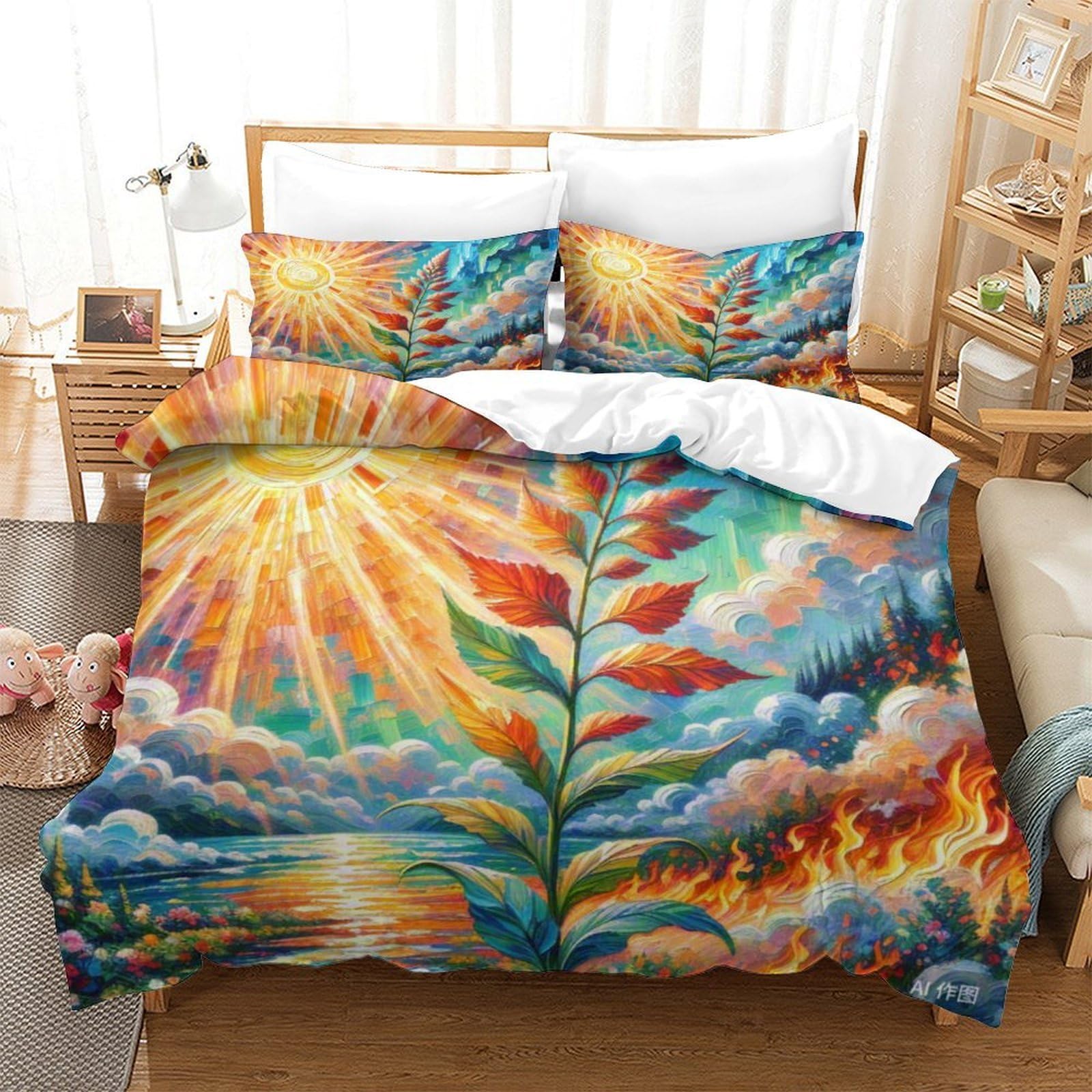 Housse de couette Coleus 260x220cm pour transformer la chambre des ados et enfants
