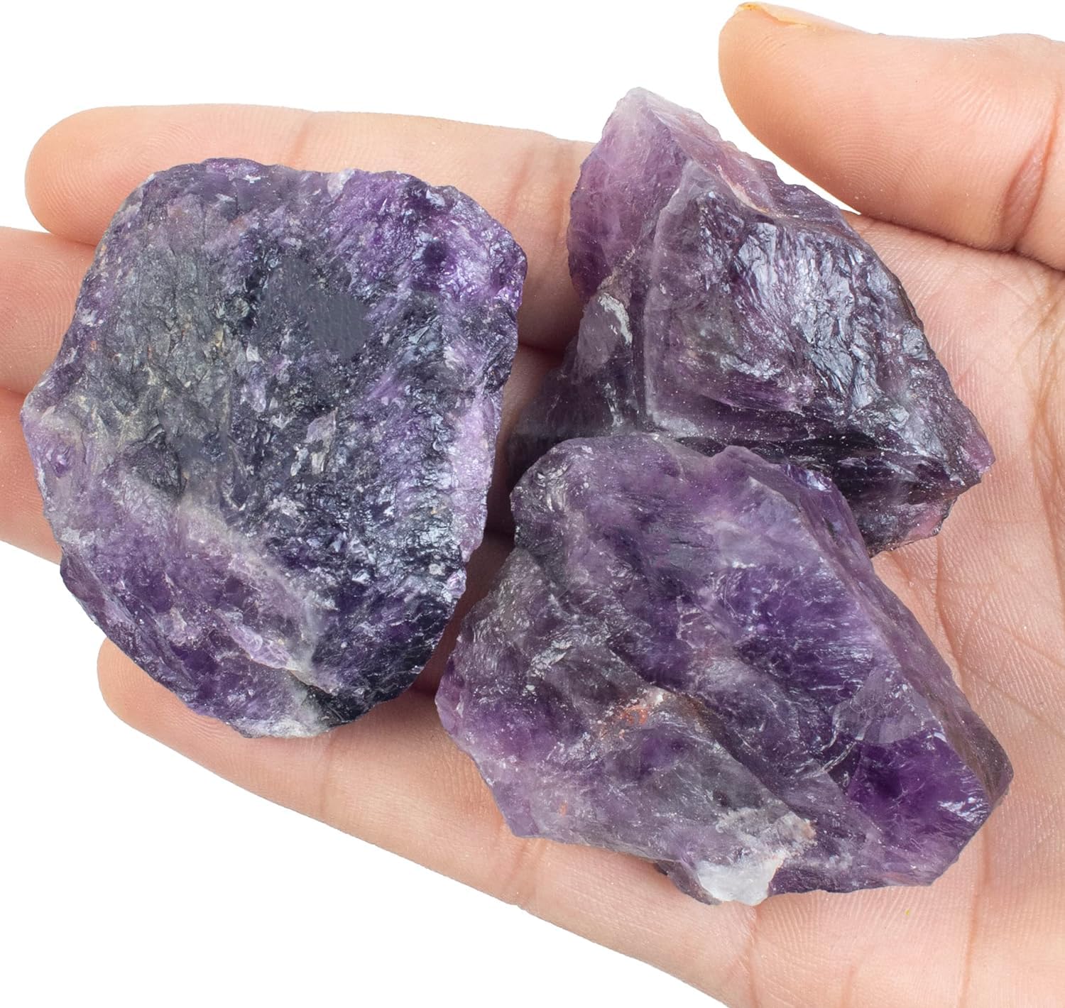 HindCraft Amethyst Crystal Healing Rough Stone, Natural Raw Crystals and Crystals Bulk for Tumbling, Jewelry Making, Cabbing, Decoration, Polishing, Healing Crystal Reiki Stones Gemstones (3 Pieces) (B0CGNJ32SH) Amazon Price History, Amazon Price Tracker