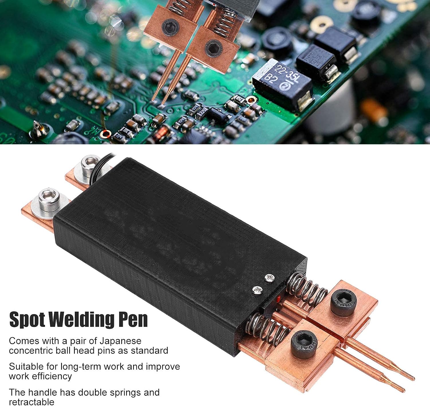 Handheld Spot Welding Pen, Industrial Integrated Spot Welder for Battery Pack Repair, Portable Battery Tab Welding Tool Black