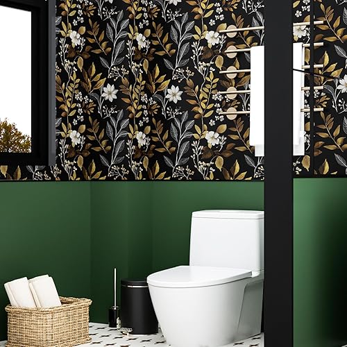 Miniatura 65 de Papel tapiz bohemio de hojas para despegar y pegar para cocina, papel de contacto floral vintage, impermeable, autoadhesivo, papel de pared floral