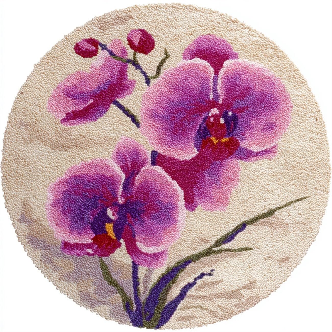 Kitquiver Tapestry Kits for Adults Purple Phalaenopsis Orchid 50x50cm