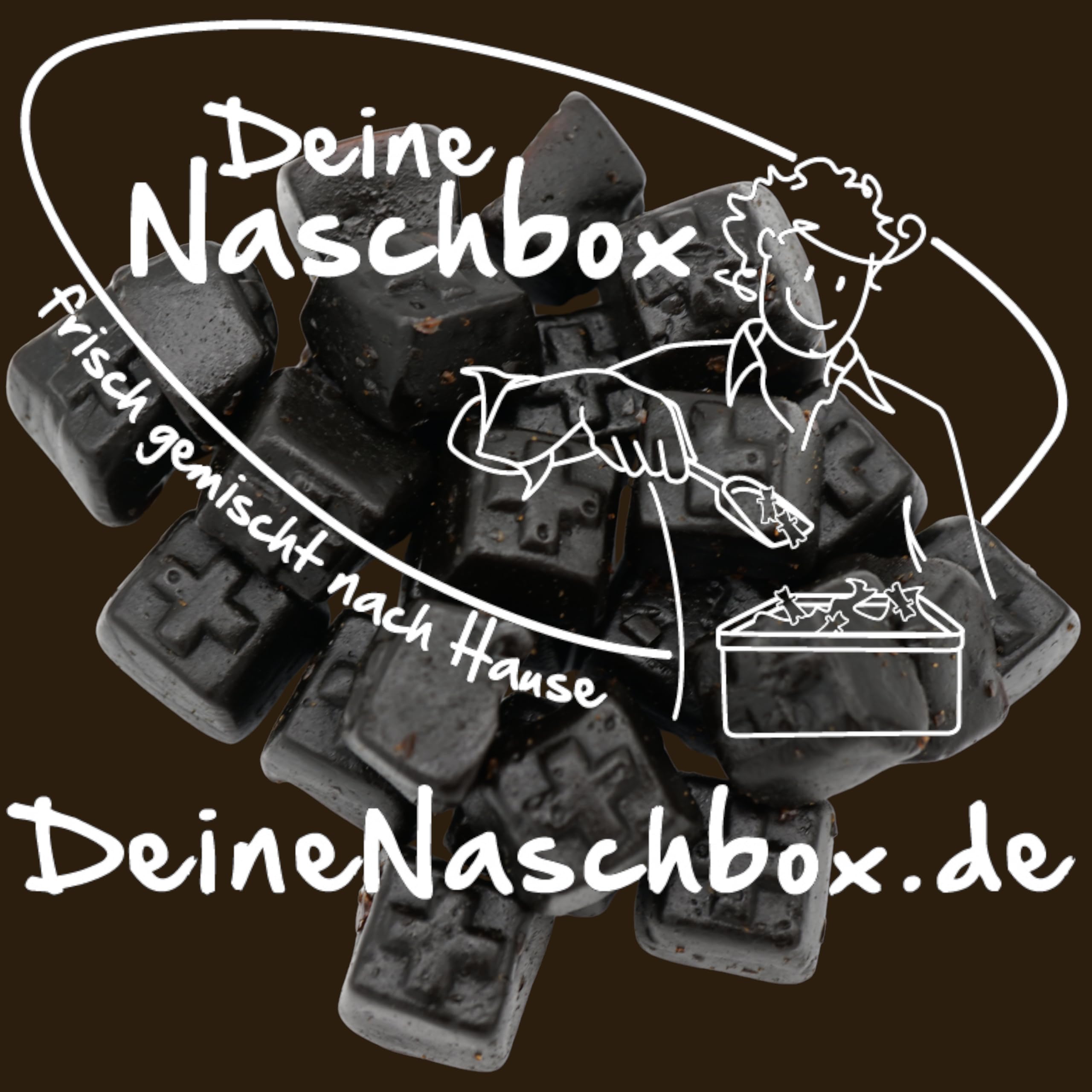 Deine Naschbox | Zuckerfreie Menthol Lakritz Kreuze | 3kg Mega Pot | XXL Großpackung für Party, Candybar & als Geschenk - Gelatinefrei - Aromatisch