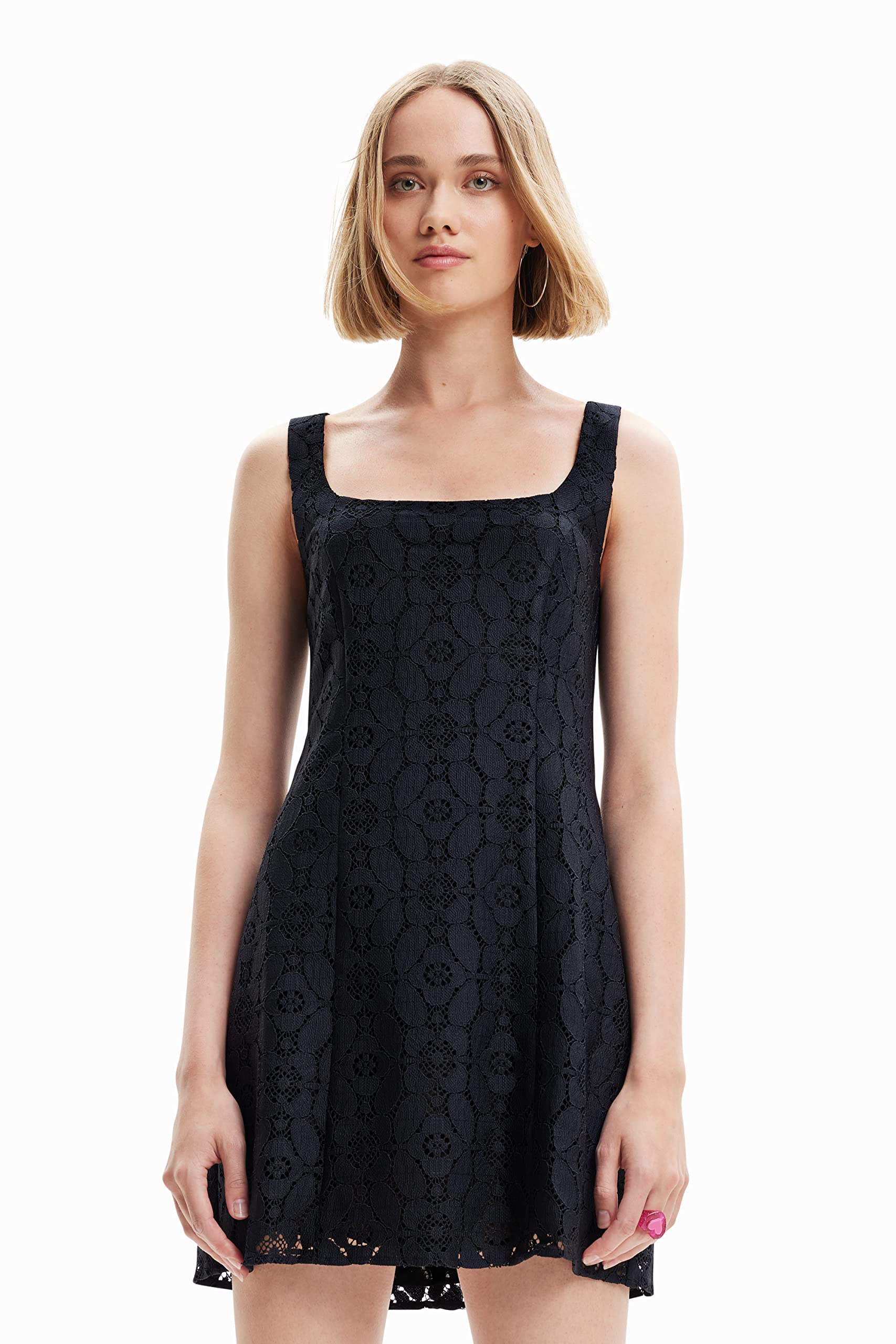 Desigual Damen Vest_newcastle 2000 Dress, Schwarz, M EU