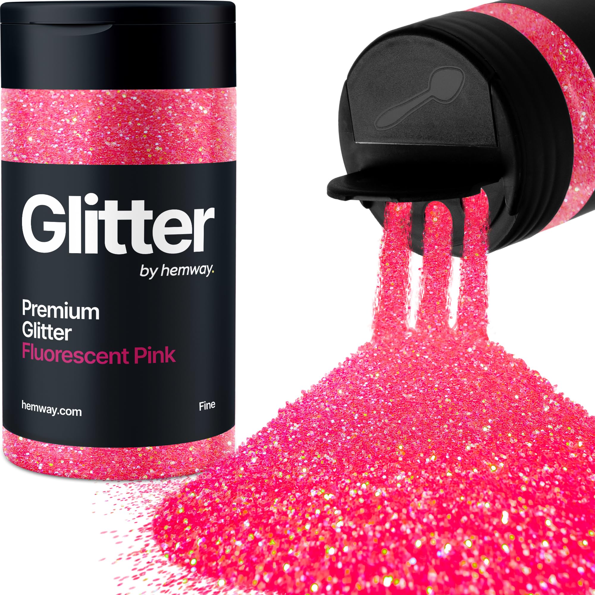 Fluorescent Pink Glitter Shaker, 130g Fine Glitter, Crafts 1/64" Metallic Flake Pink Sequins, Resin & Epoxy Crafts