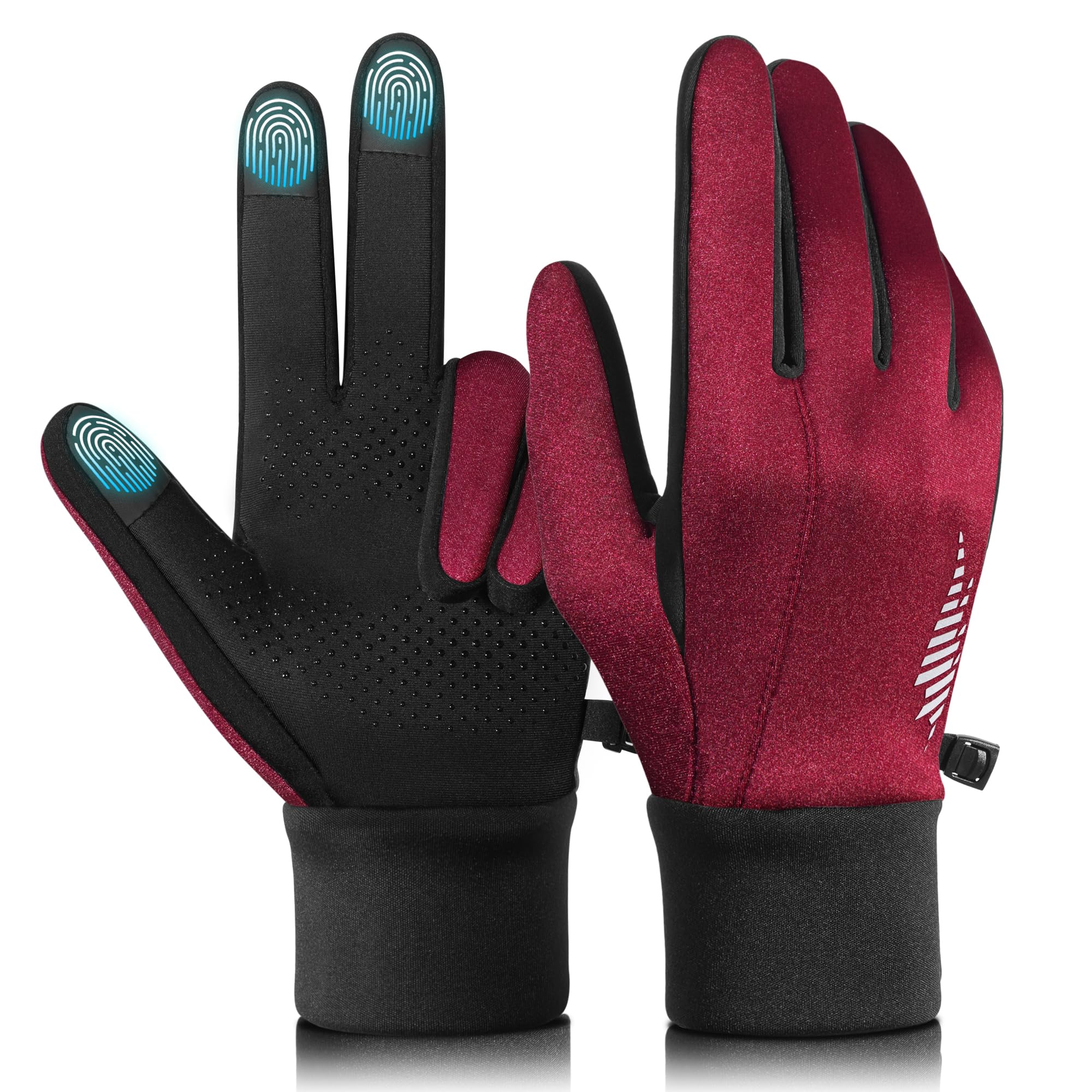 rivmount Winter Gloves Women Men, Cold Weather Touch Screen Liner Glove, Windproof 3-Layers, for Running, Cycling, Biking, Hiking, Driving