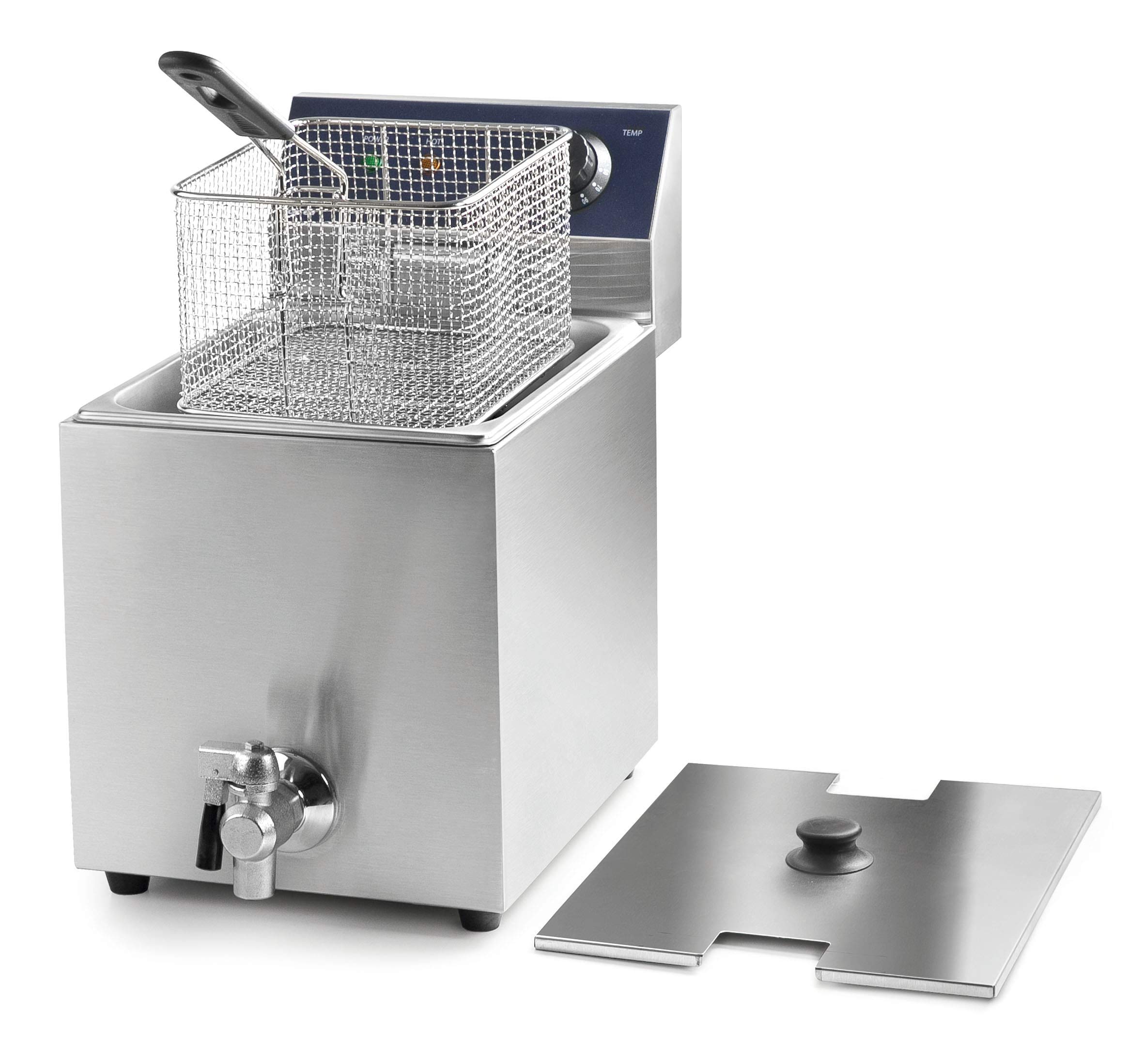 LACOR 69468 69468 - Friggitrice elettrica con rubinetto professionale, 3250 W, 8 l, acciaio inox