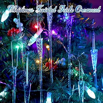 Amazon.com: 48 Pieces Glass Clear Icicle Ornaments 7