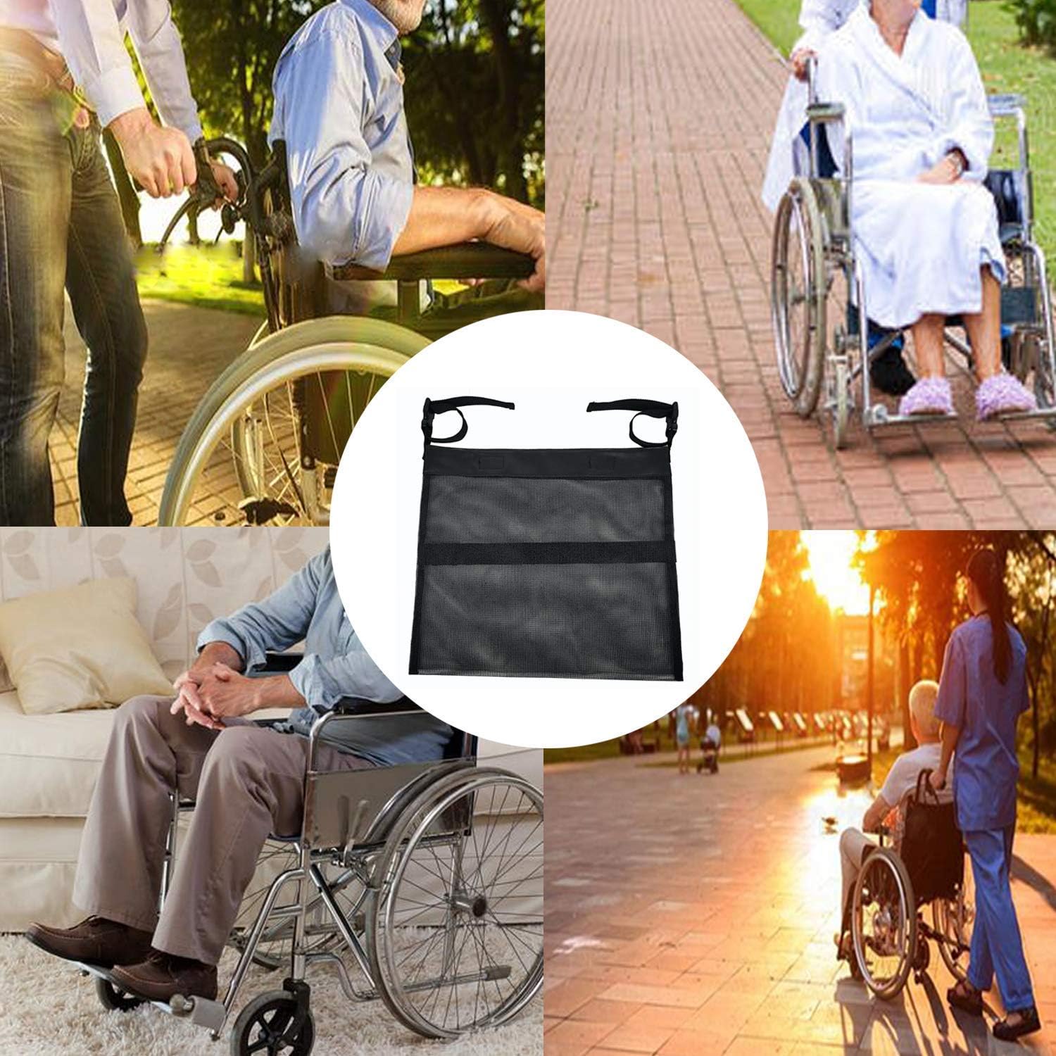 MHKGIOA Wheelchair Backpack - Wheelchair Back Mesh Pocket - Universal Wheelchair Bag Accessories for Handicap and Elderly : Health & Household