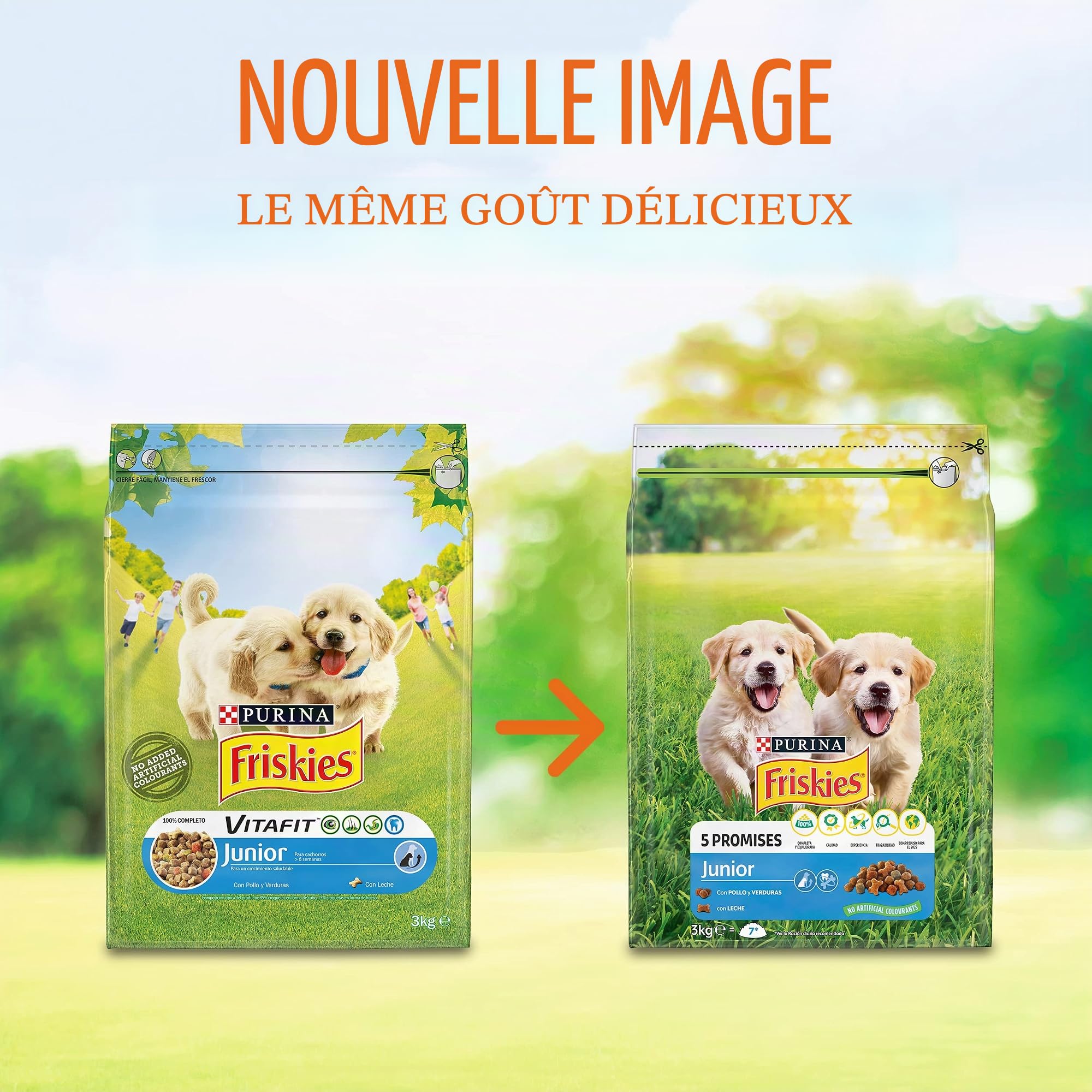 Friskies Purina Vitafit Junior Nourriture pour Chien, Chiot, Junior, bébé au Poulet, 4 Sacs de 3 kg