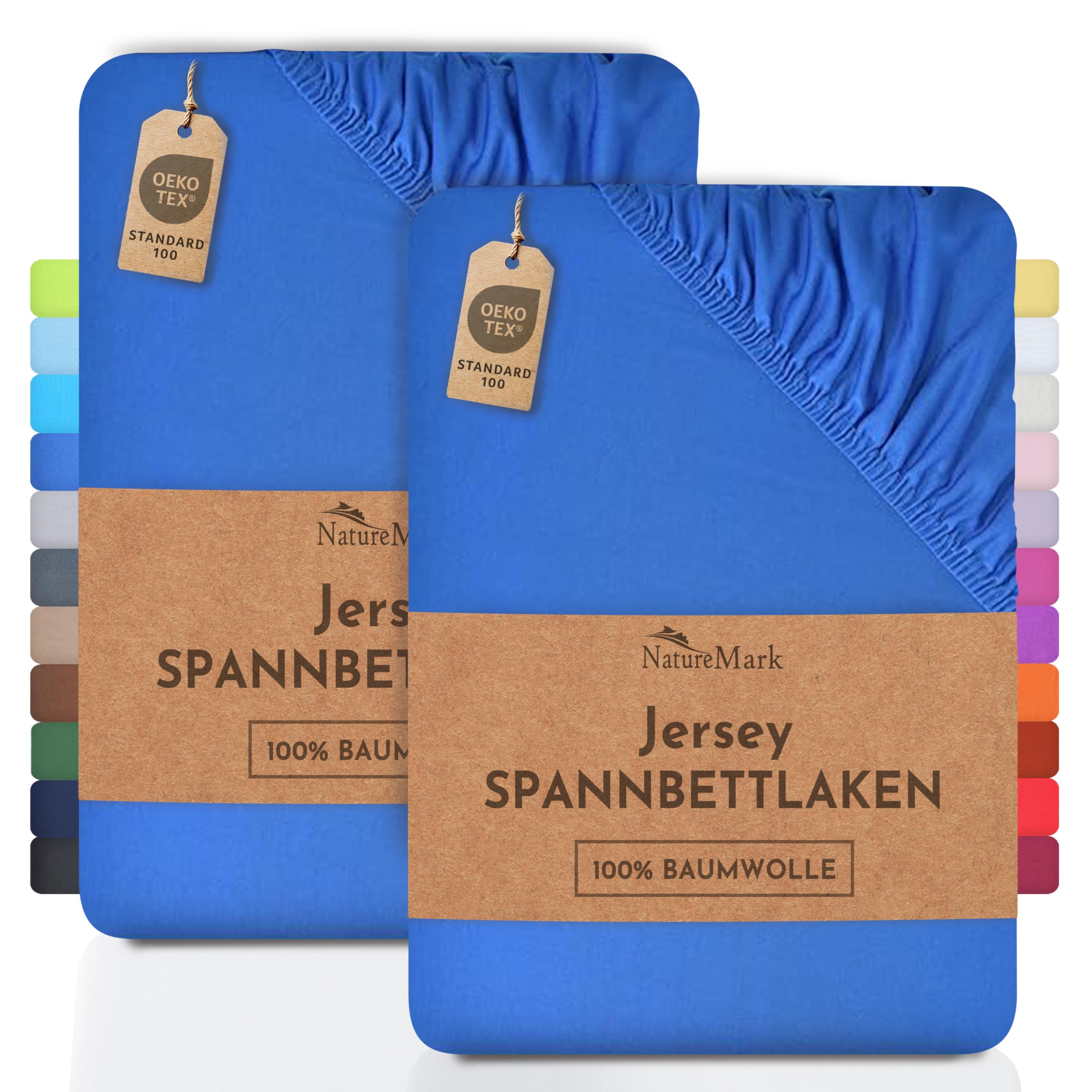 2 Jersey Spannbettlaken Spannbetttuch Baumwolle Qualität Ökotex Standard 100