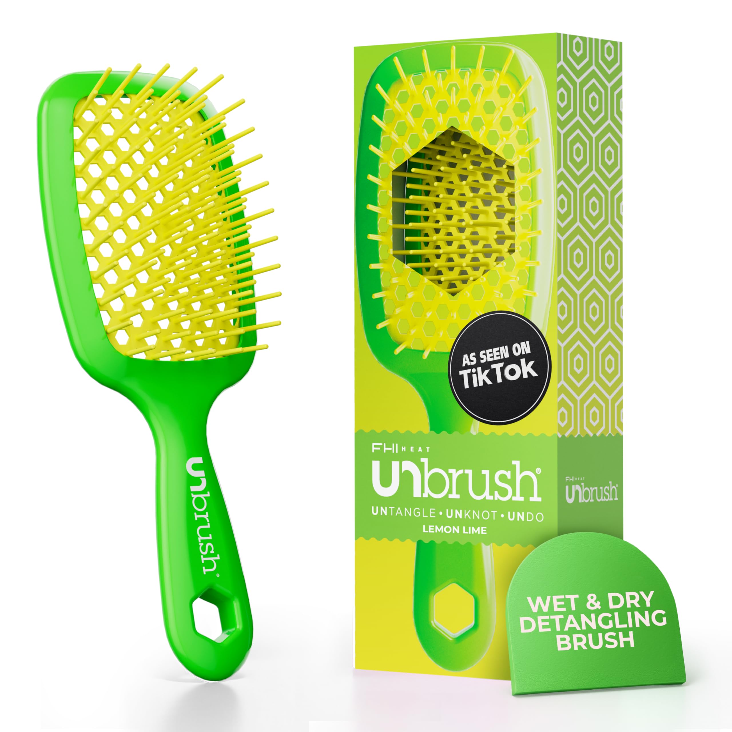 FHI HEAT UNbrush Wet & Dry Haarbürste, belüftet, Zitronen-Limettengrün