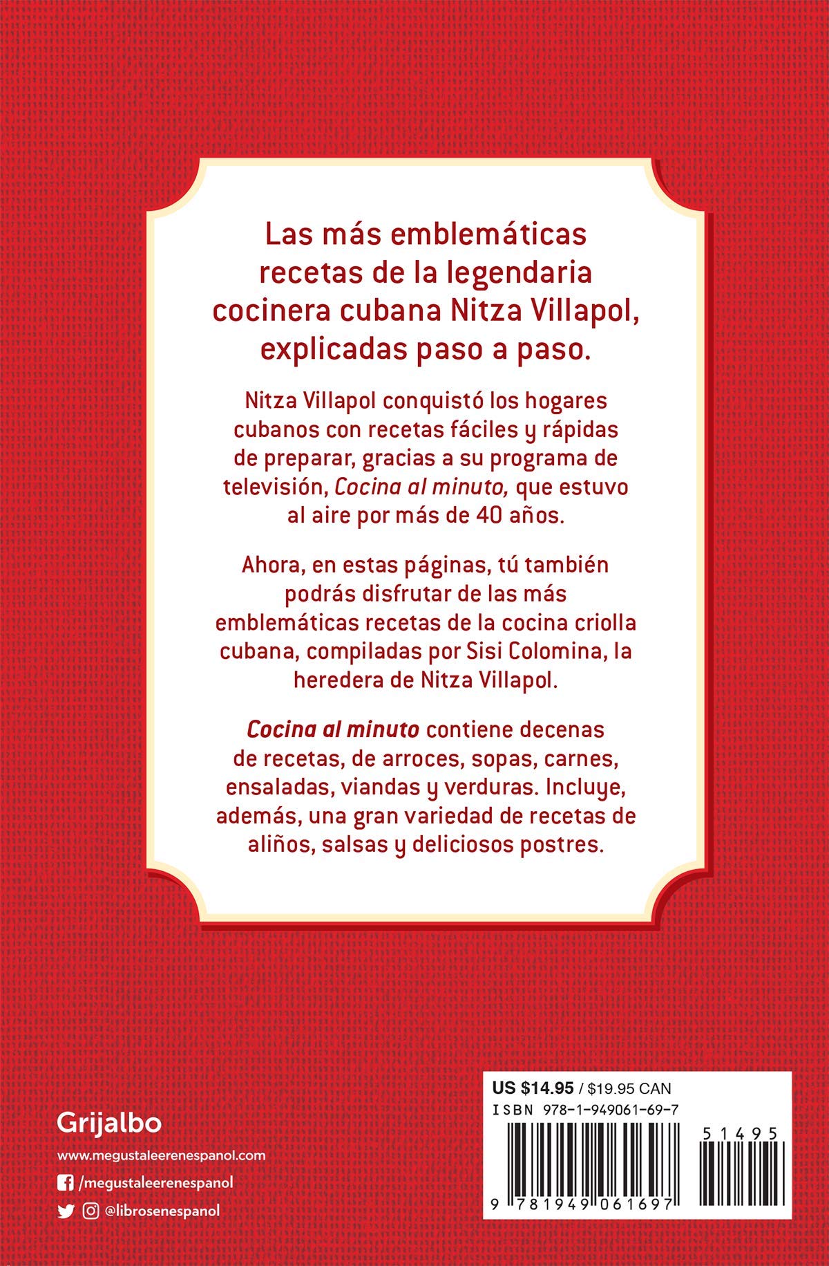 Nitza Villapol. Cocina al minuto / Quick Cooking: Easy, Fast Recipes with a Cuban Flair: Recetas tradicionales cubanas