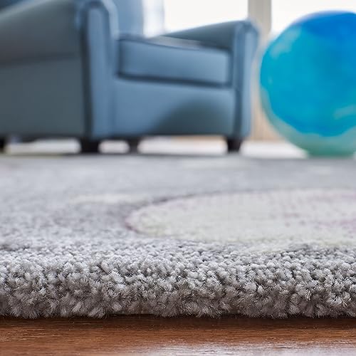 Miniatura 4 de SAFAVIEH Carousel Kids Collection - Alfombra decorativa de 4 x 6 pies, color gris y lavanda, no desprende pelusa y de fácil cuidado, ideal para