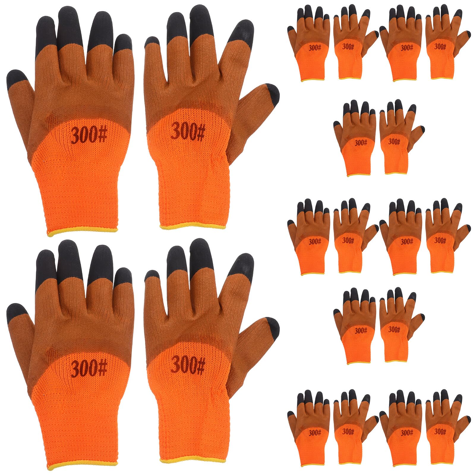 Guantes de Trabajo Térmicos de Invierno 10 Pares Aislamiento Térmico y Refuerzo en Puntas, Resistentes y Cálidos para Exteriores, Guantes Protectores para Construcción y Clima