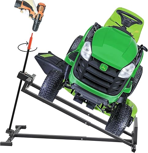 WIILAYOK Gato elevador de cortacésped con capacidad de peso de 882 libras para tractores de jardín y cortacéspedes, elevador de cortacésped con