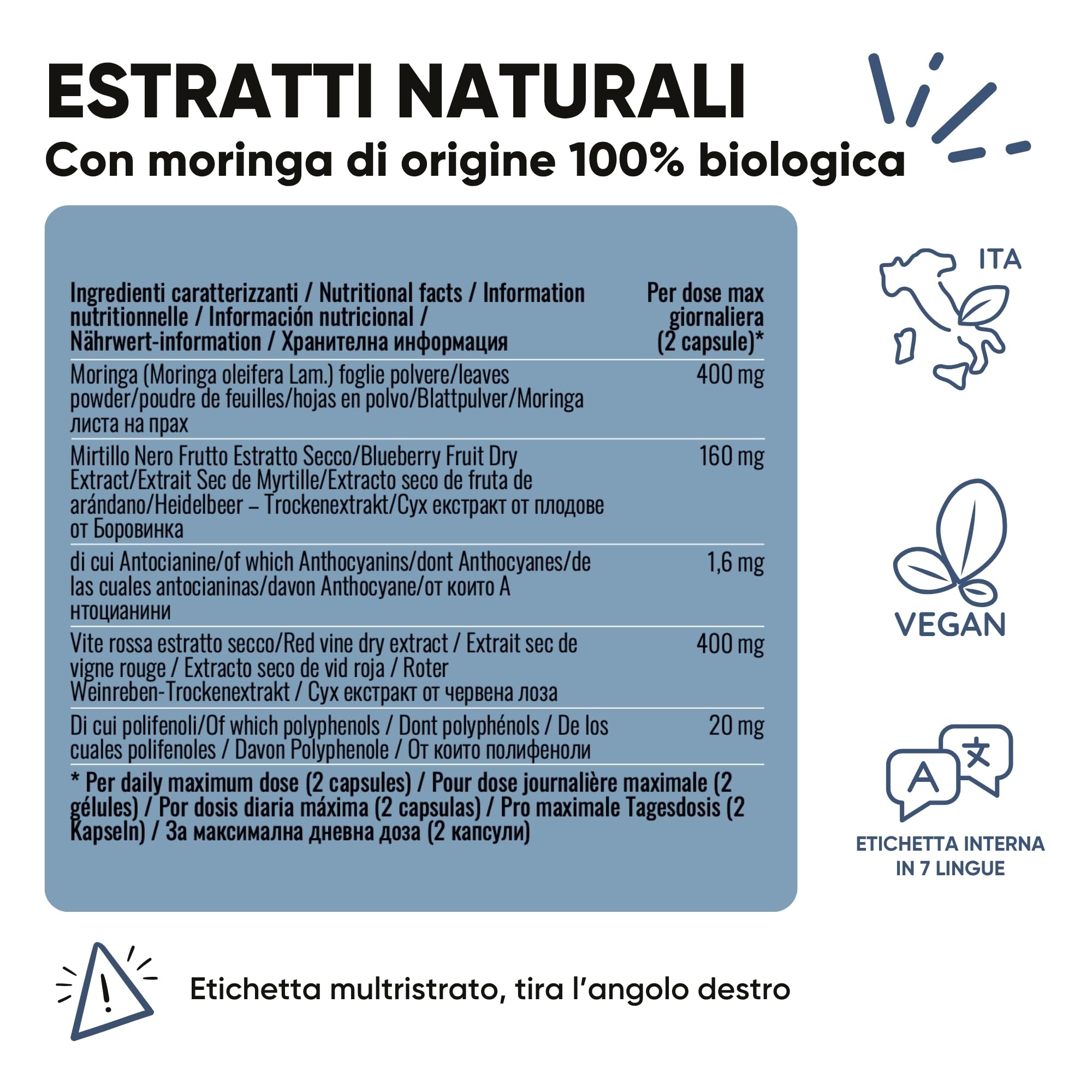 Trattamento Anticellulite Drenante - Bundle Integratore Ananas Moringa e Bromelina 5000 GDU & Integratore Mirtillo Nero e Moringa (120 Caps. Cellulite + Microcircolo) - RedMoringa