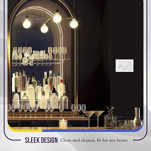 Miniatura 7 de ENERLITES Placa de pared combinada de salida basculante de palanca individualdoble decorador, tamaño estándar de 3 bandas (4.5 x 6.38 pulgadas),