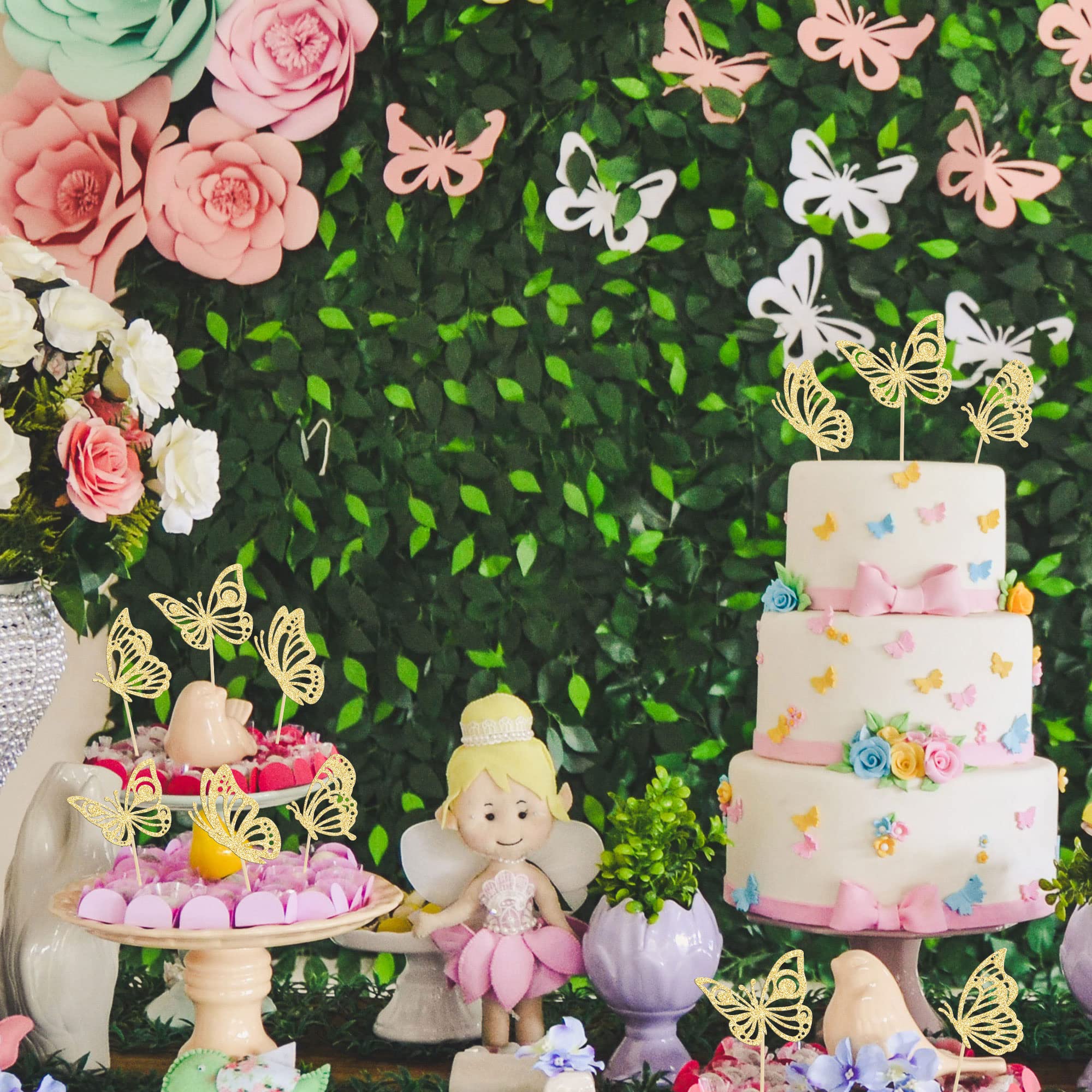 36 Schmetterlings-Cupcake-Topper Mit Glitzer – Süß & Einfach Für Hochzeit, Baby-Party & Kindergeburtstag