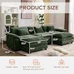 IPKIG Modular Sectional Sofa, Comfy Cloud Couch Modular Couch Sofa for Living Room, Basement, DIY Combination (Dark Green, 117" - U Shaped)