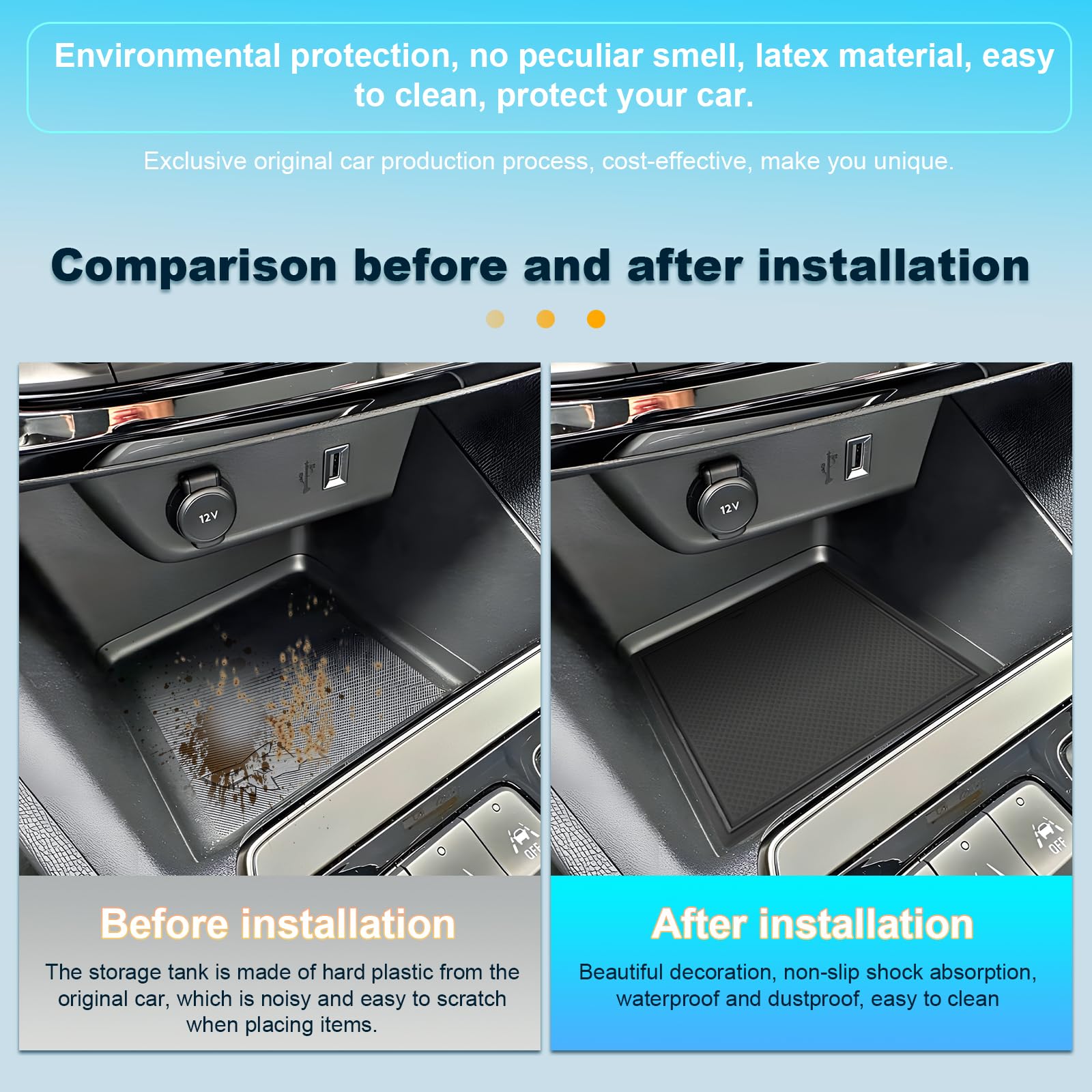 Tapis Caoutchouc Antidérapant Pour VW T-Cross 2018-2025 - Console Centrale, Portes - Noir, GAFAT