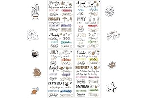 Monthly Planner Stickers for Creative Scrapbooking and Journaling