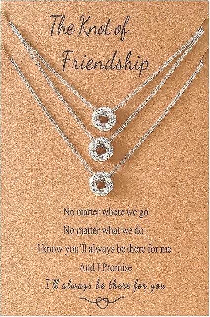LYTOPTOP Friendship Gifts for Women, Friendship Necklaces for 3 Girls Forever Love Knot Infinity Friendship Jewellery Long Distance Birthday Bridesmaid Gifts for Best friend Bff Besties