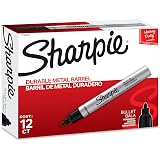Sharpie Metal Barrel Permanent Markers, Bullet Tip, Black, 12 Count – view 1