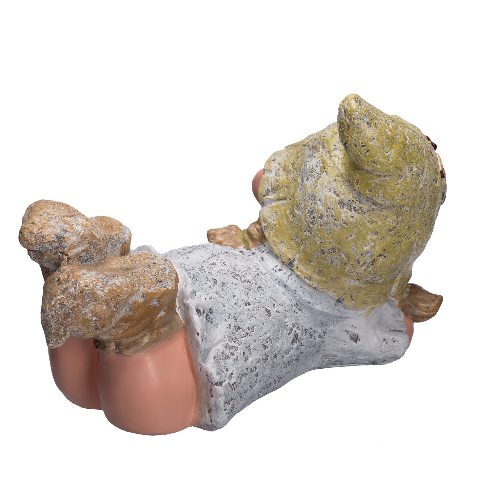 Carino Bella Finemente lavorate gnomo figura ragazza nf87125 l' attenzione nel vostro giardino, larghezza 36 cm, rivestimento lavorato e dipinta a mano, Statuetta, Decorazione, decorazione da per interni ed esterni, in poliresina, decorazione del giardino