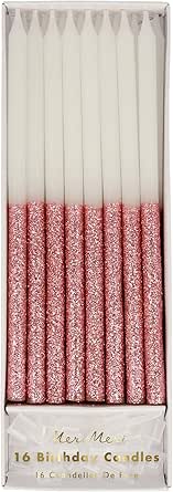 Meri Meri Glitter Dipped Birthday Candles for Cake (Pack of 24), 5.75" Tall, Unscented Meri Meri Candles