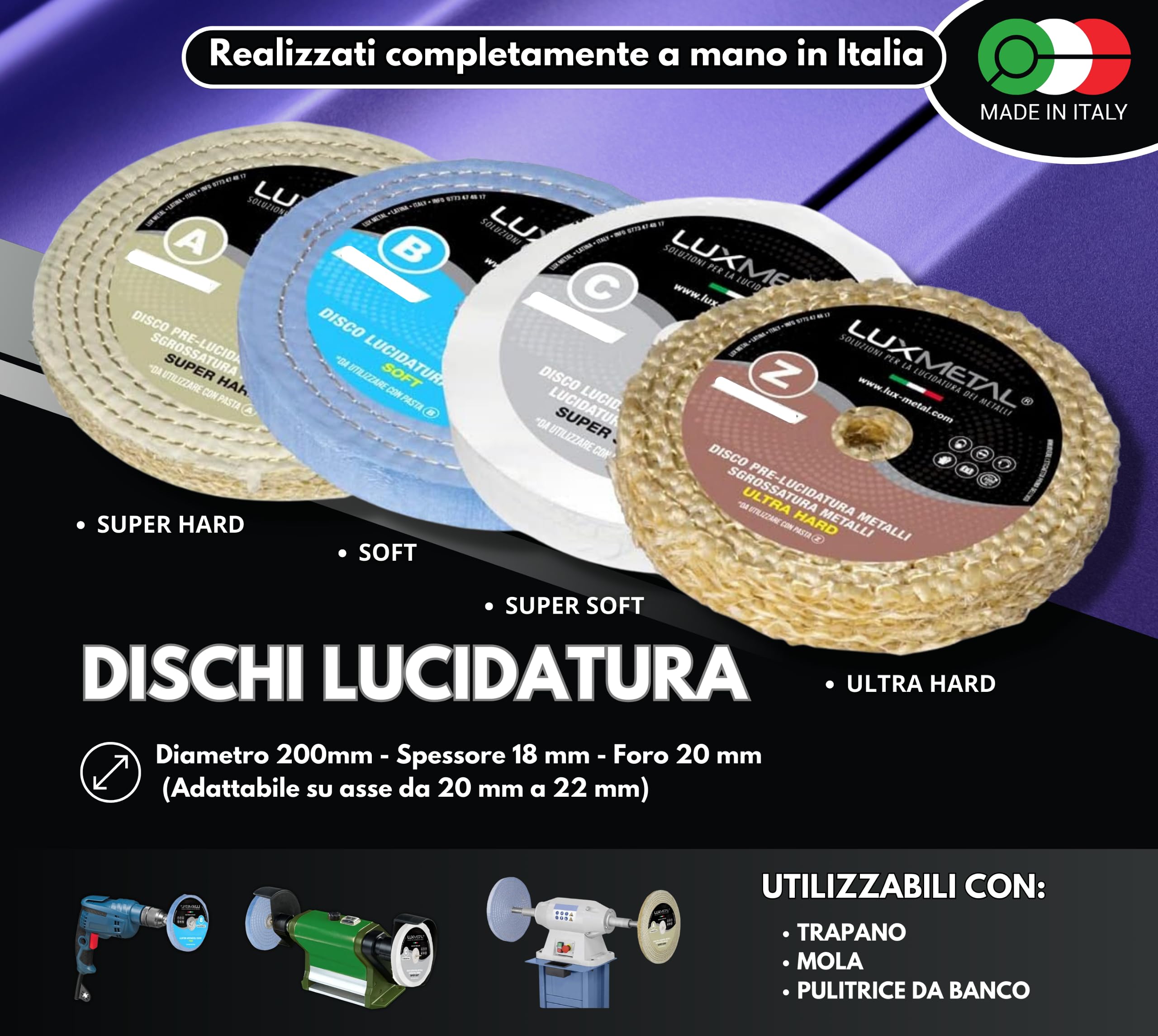 Set Per Da Lucidare Lucidatura Rame A Specchio Mola Trapano Smerigliatrice - Foto 9