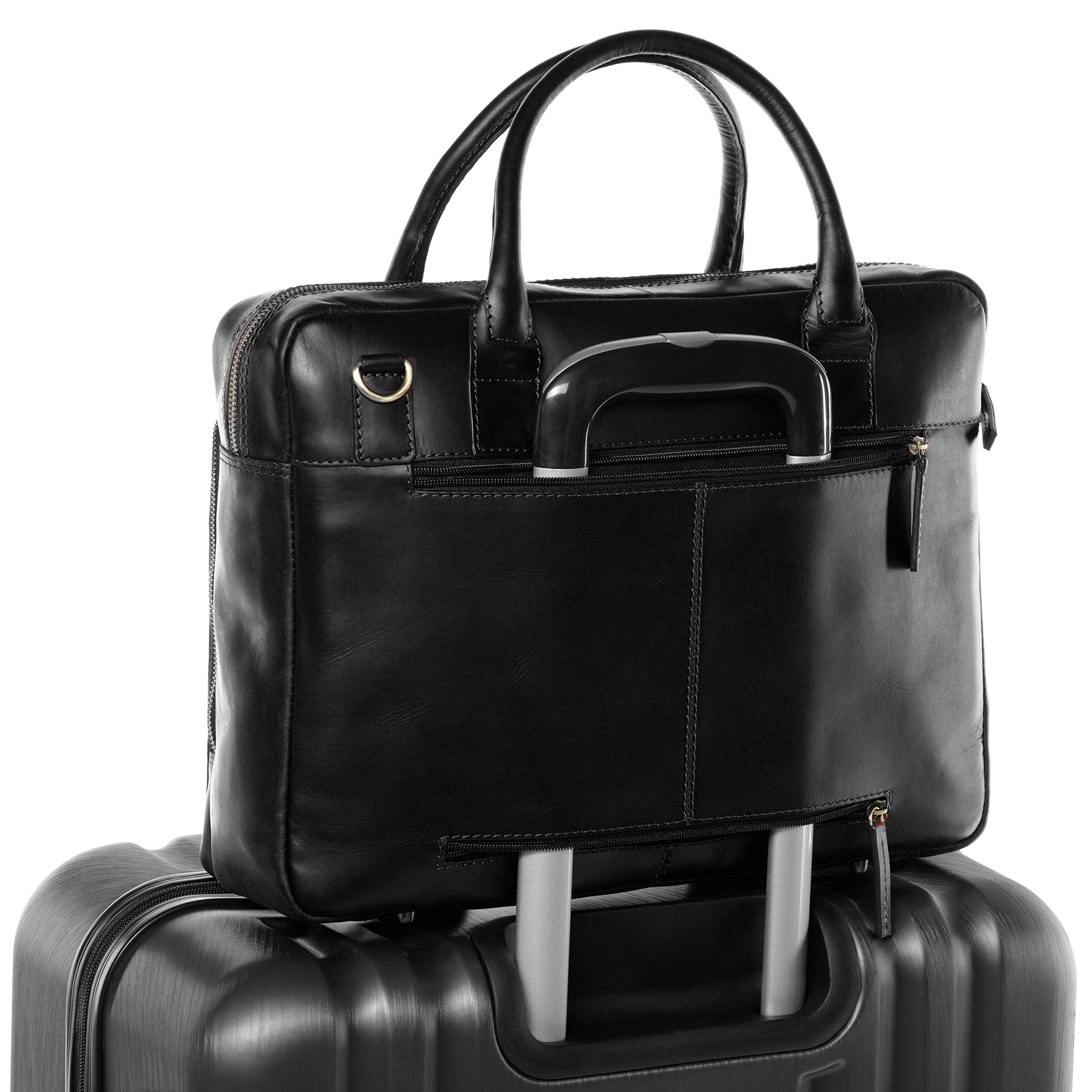 SID & VAIN Sac bandoulière Ordinateur Cuir véritable 15" Ryan Sac Porte-Document en bandoulière XL Grand Sac Messager école Etudiante Travail