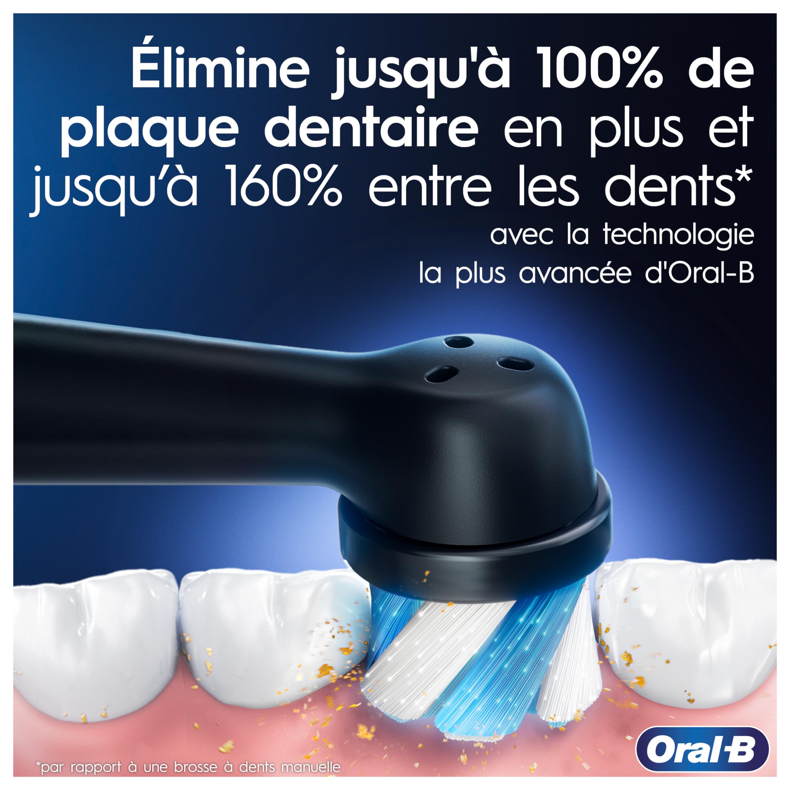 Oral-B iO 4 Brosse À Dents Électrique Noire, 1 Brossette, 1 Étui De Voyage