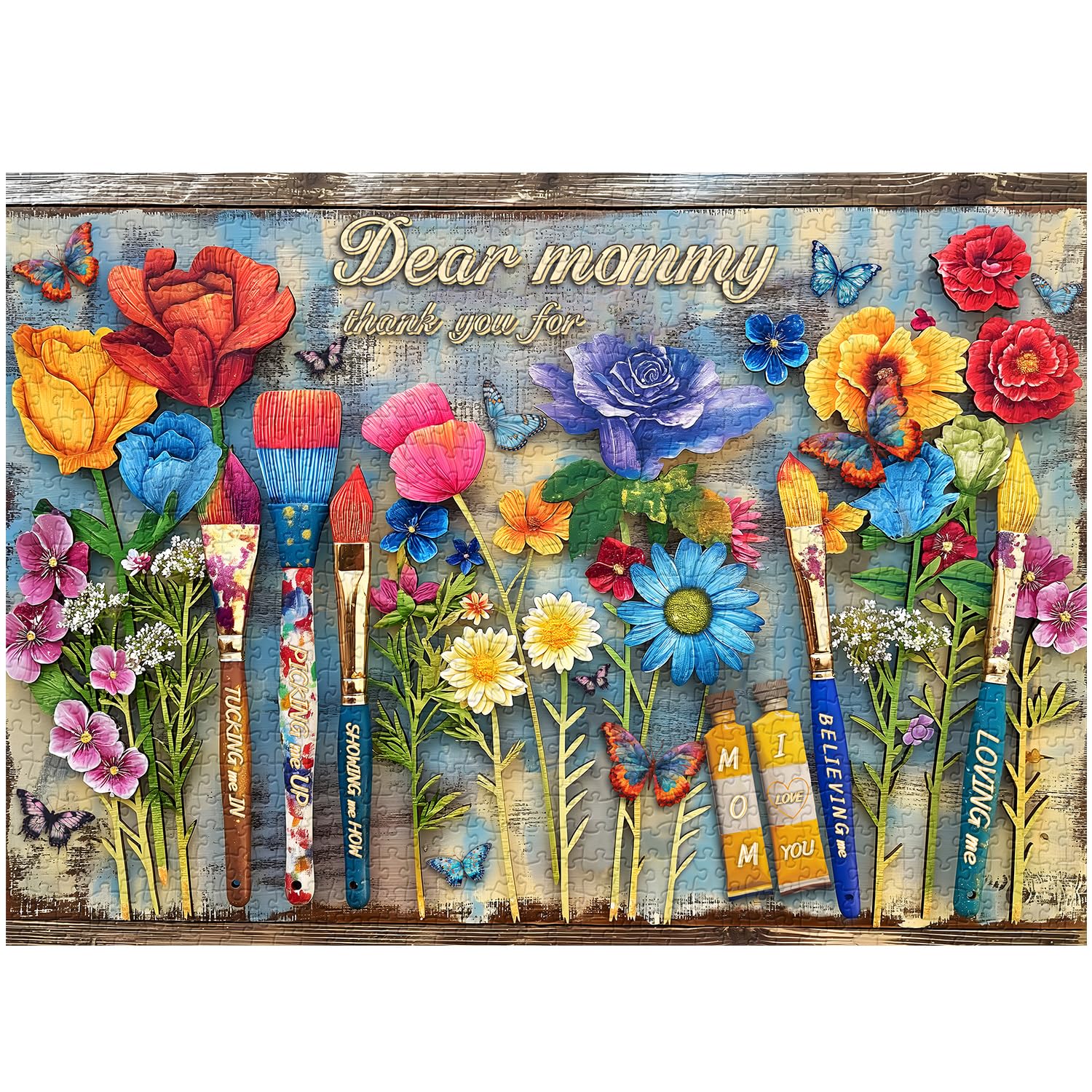 PPuzzling Flower Puzzles for Adults 1000 Pieces, Mothers Day Colorful Flowers Jigsaw Puzzle, Challenging Floral Art Painting Puzzles as Home Decor