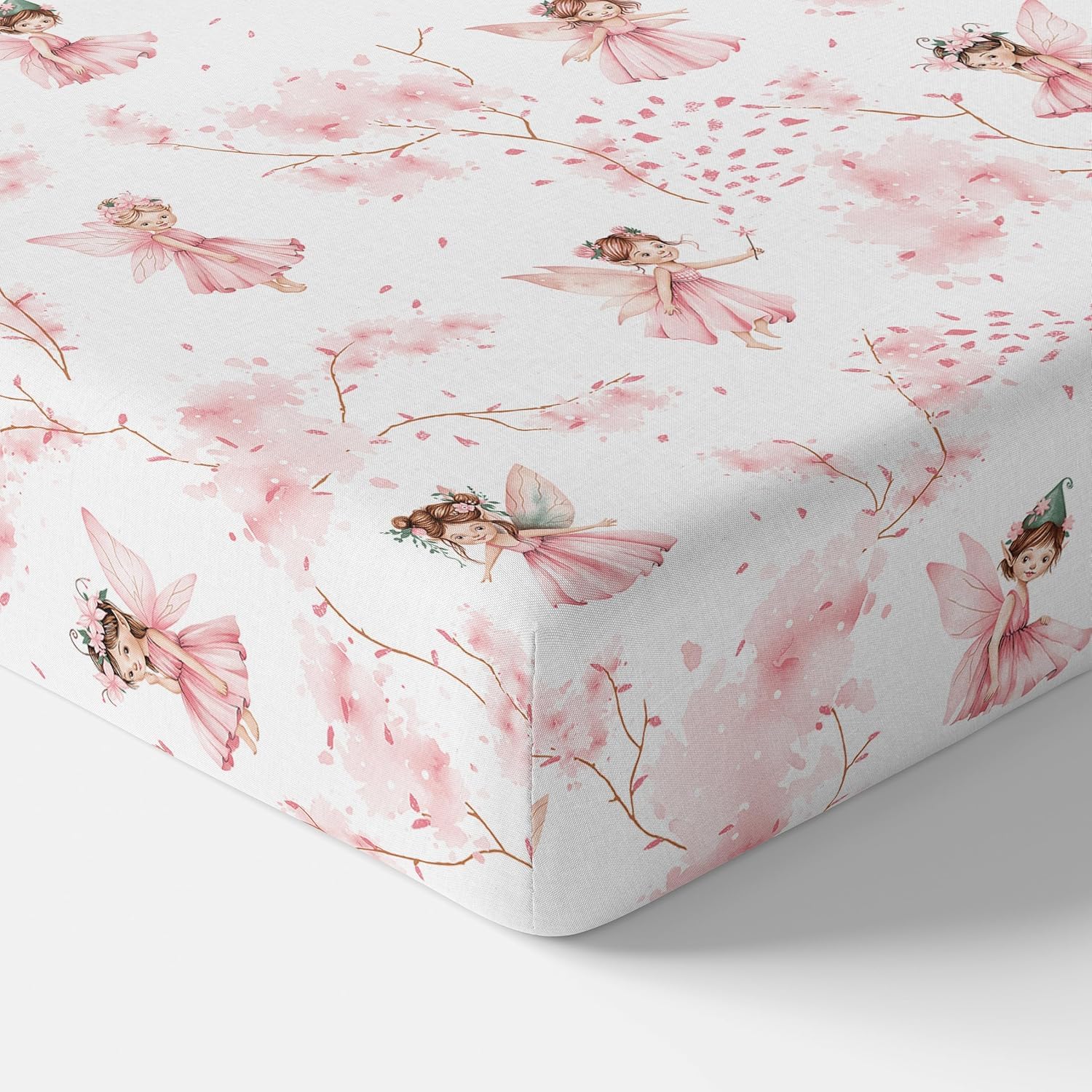 Baby Comfort Fairies Nursery 100% Cotton Fitted Sheet Fits 120X60 Cm Cot Mattress (Fairies)