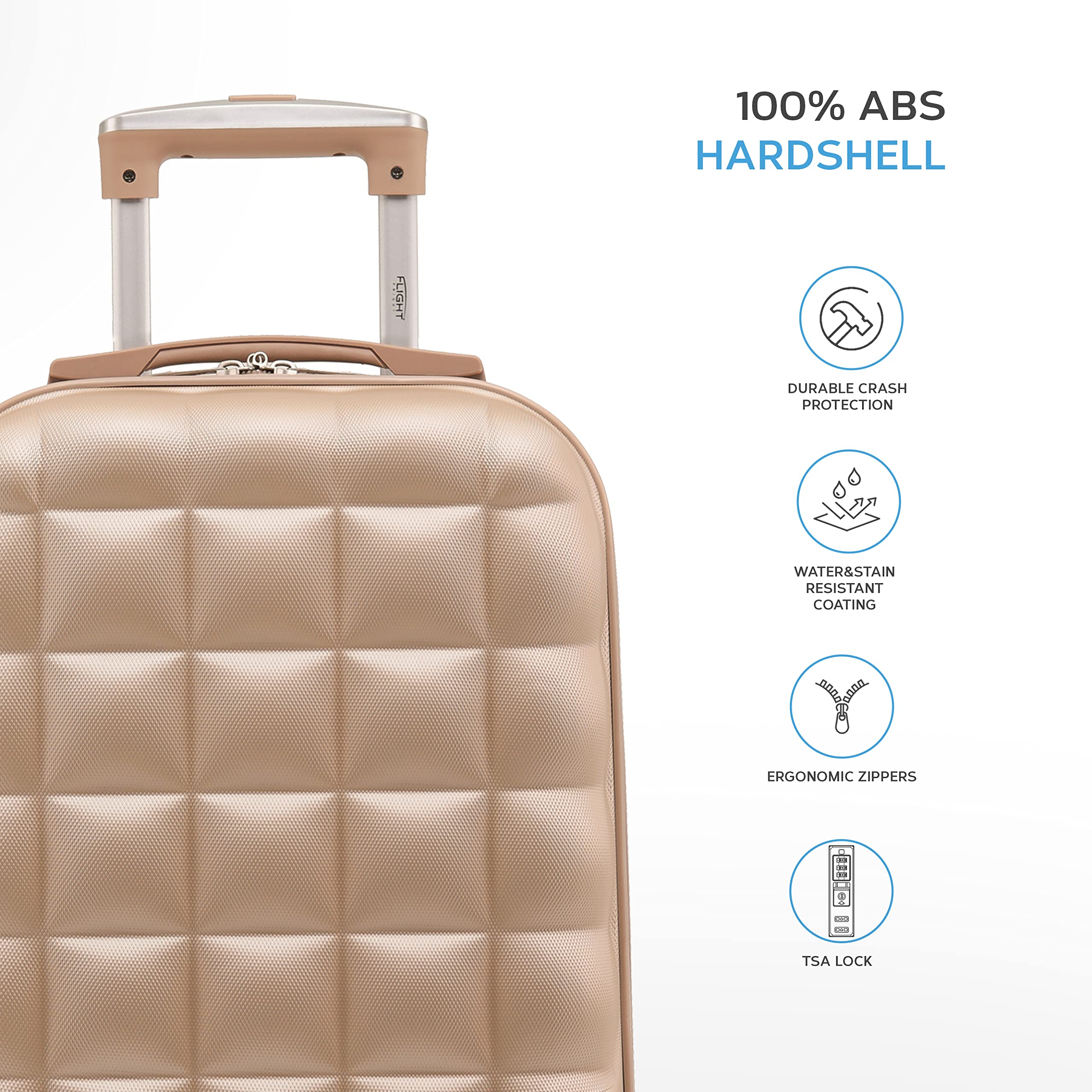 Flight Knight Bubble Suitcase Ryanair easyJet Jet2 Approved 8 Wheel Hardcase Suitcases Cabin or Medium & Large Check-in Sizes