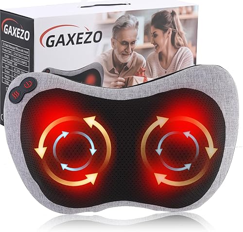Almohada de masaje, masajeador de cuello y espalda con calor, almohada de masaje Shiatsu para espalda, hombros, piernas, pies, regalo para hombres,
