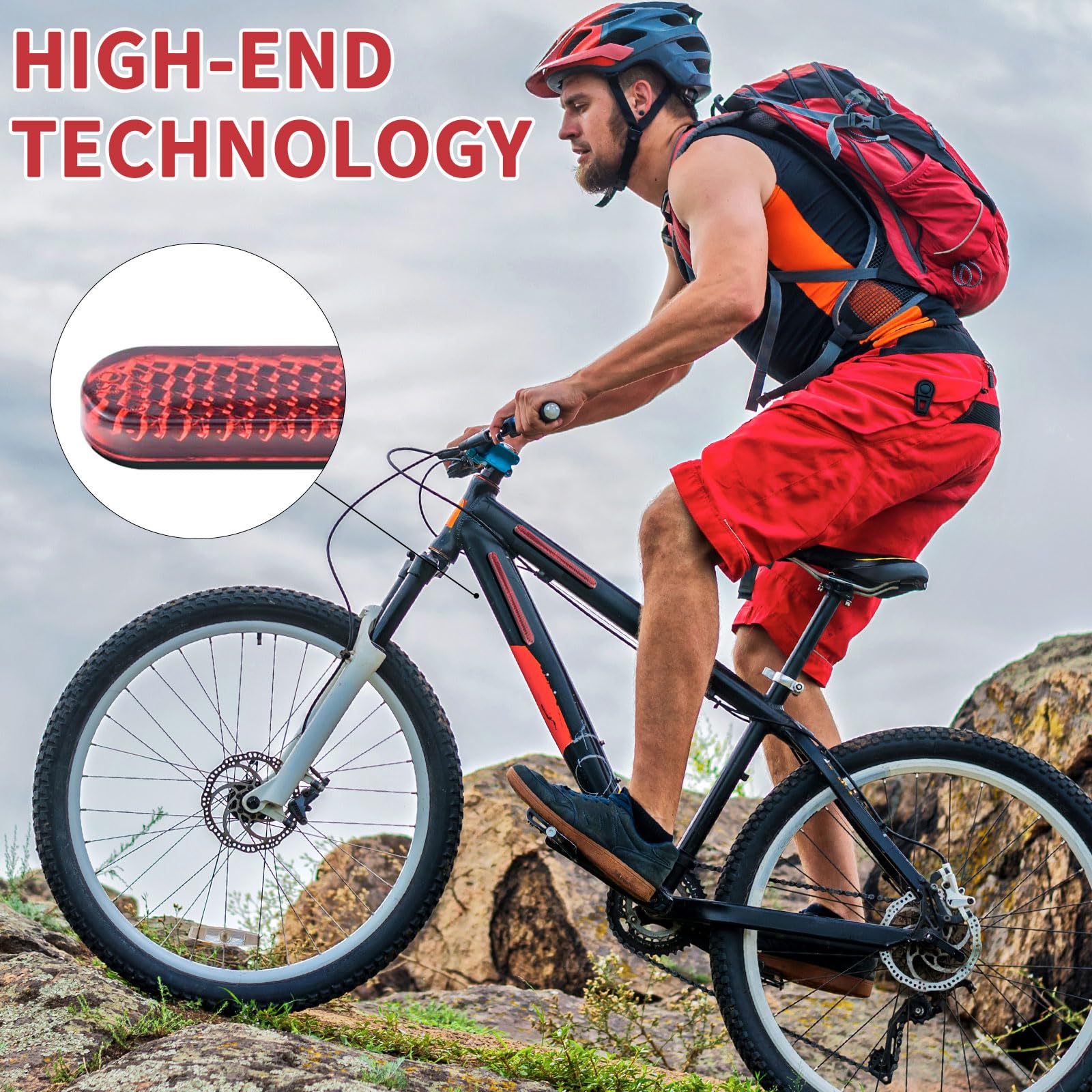4 Riflettori Posteriori Per Moto E Bicicletta - Omologati E4 - Sicurezza Stradale