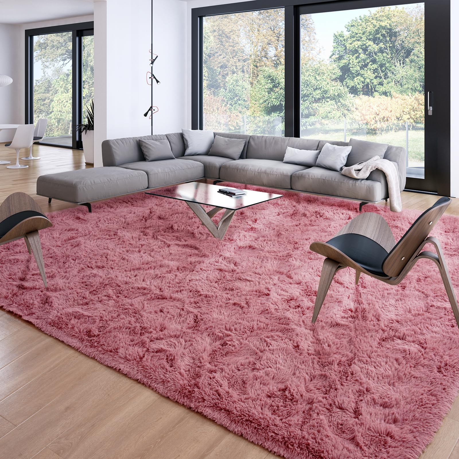 Merelax Soft Modern Indoor Large Shaggy Rug for Livingroom Bedroom Dorm Kids Room Home Decor, Non-Slip Plush Fluffy Furry Fur Area Rugs Comfy Nursery