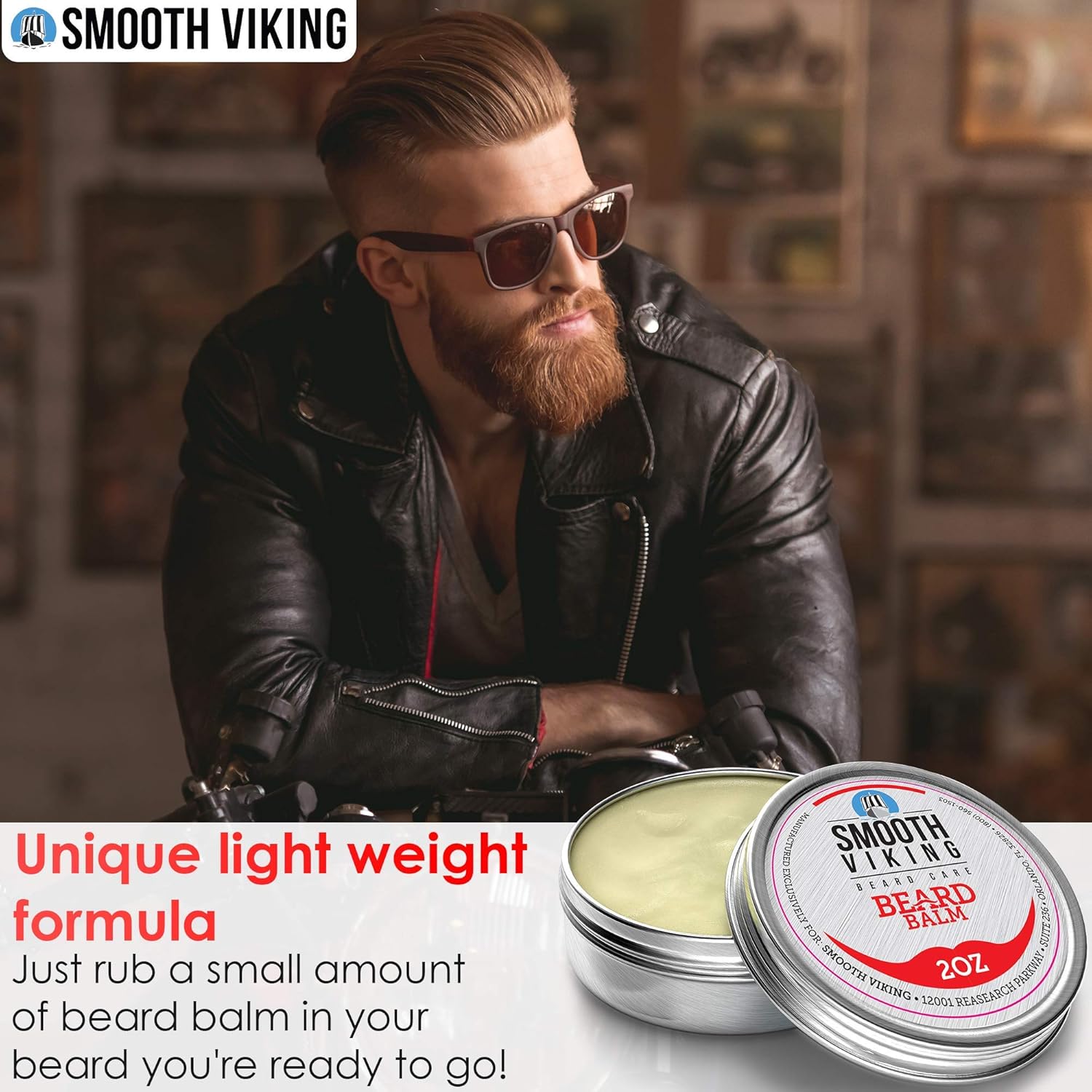 Smooth Viking Beard Balm with Essential Oil & Beeswax, Beard Conditioner Leave in Beard Softener and Beard Oil Conditioner