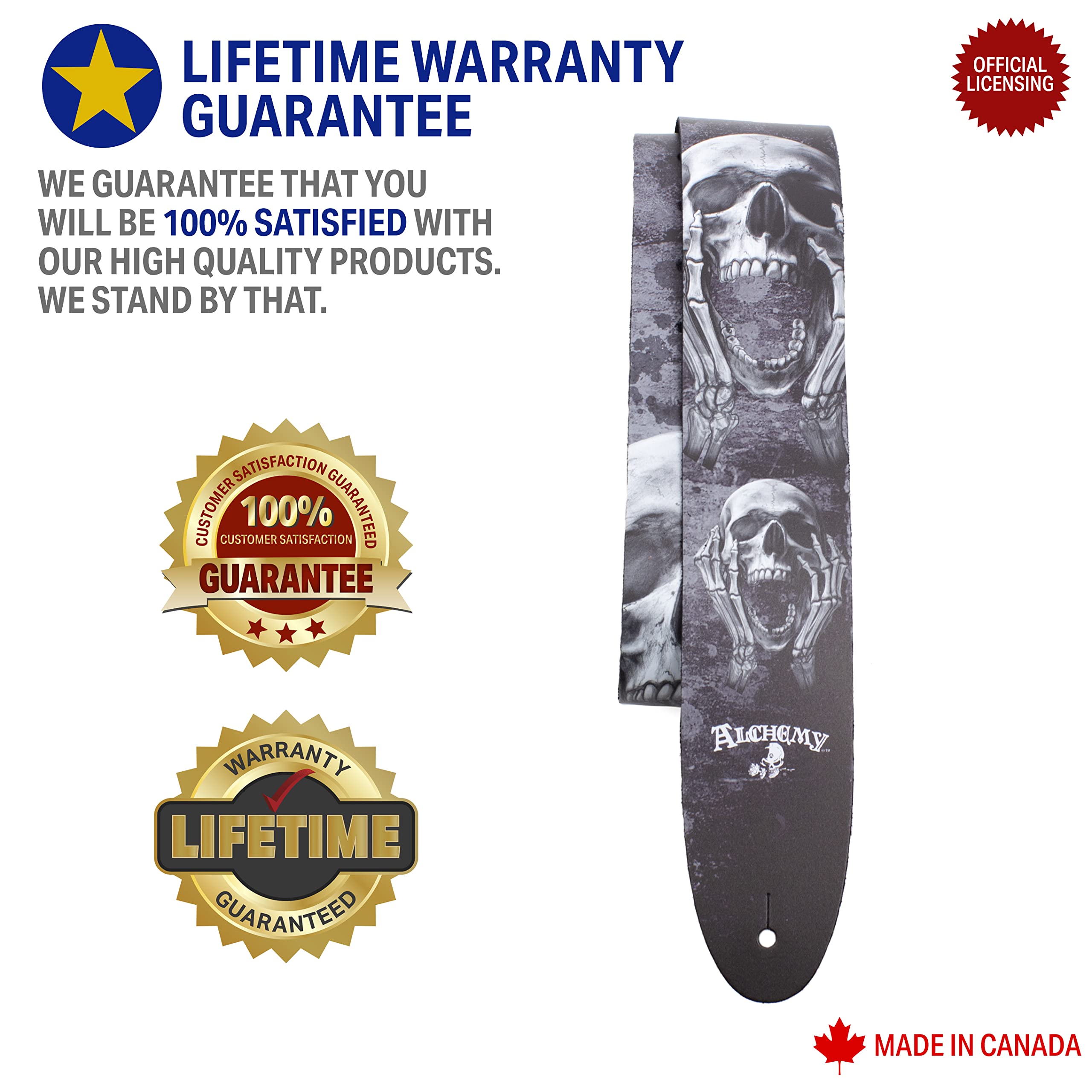 P Perri's Leathers Ltd. Unisex - Adult Modern Guitar Strap For Acoustic/Bass/Electric Guitars