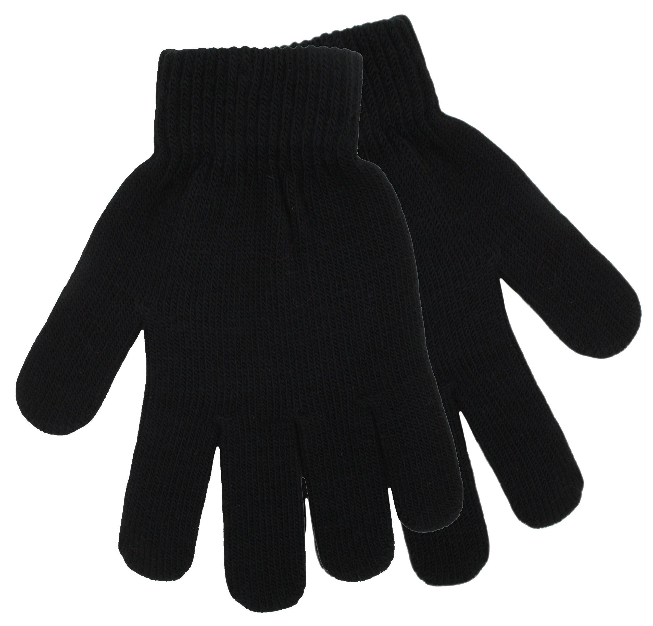RJM Ladies Knitted Magic Gloves One Size Black