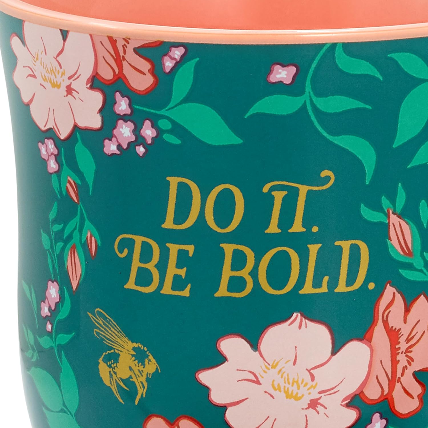 Hallmark Bridgerton Floral Tea Cup, 15 oz. (Do It, Be Bold, Teal Green with Coral Flowers) Birthday or Christmas Gift for Mom, Sister, Friend - Image 4