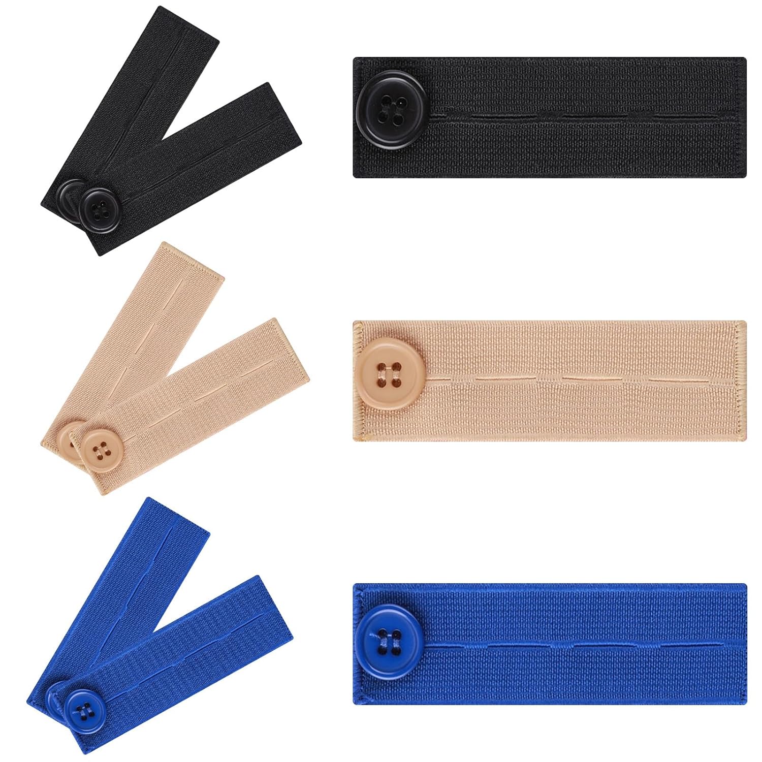 9-Piece Maternity Pants Extender Maternity Button Extender Adjustable Metal Button Extenders Waistband Expander Three Colors