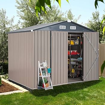 おおばかやろう　6点セット 8 x 8 ft Outdoor Motorcycle & Garden Tool Storage Shed | Jaxpety