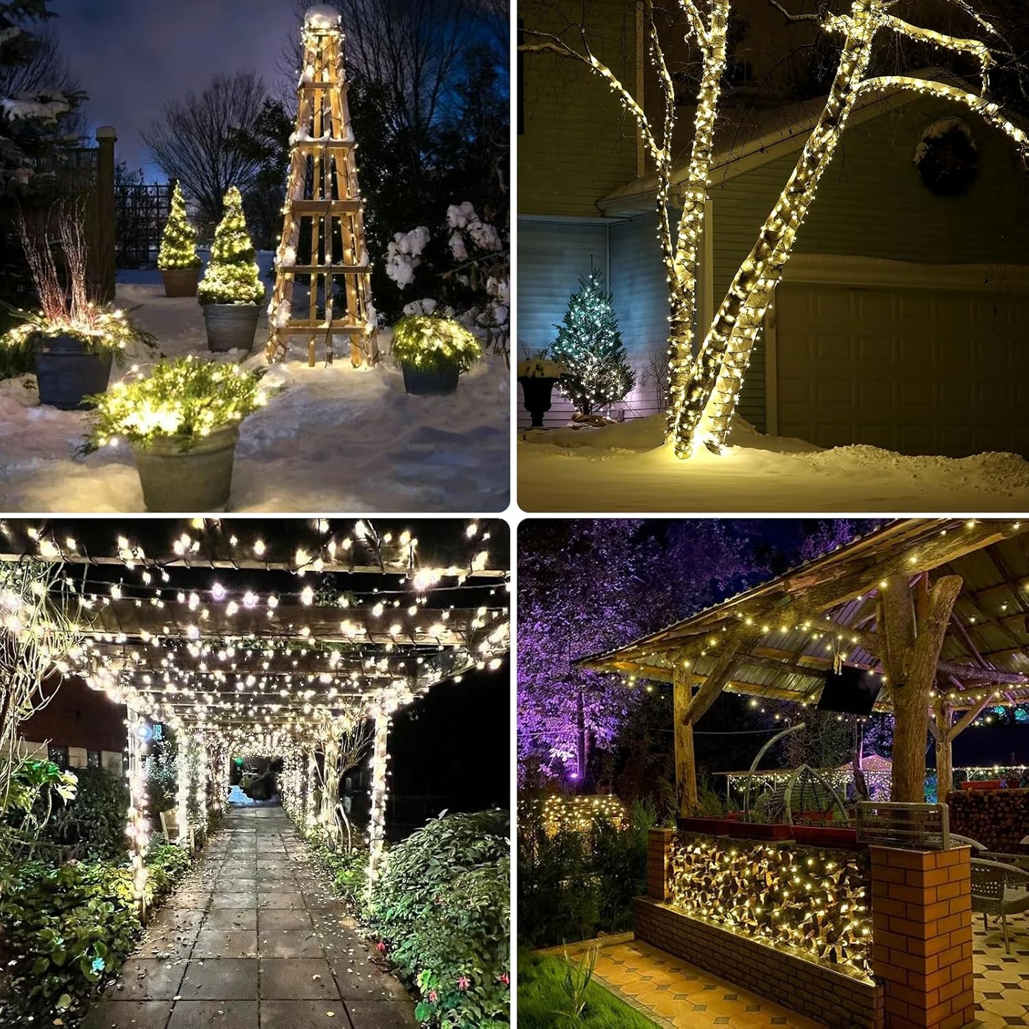 Paquete De 2 Luces De Cadena Solares Total 480 LED 158 Pies, Luces Solares Impermeables IP67 Para Exteriores Con 8 Modos, Panel Solar Mejorado Luces De Hadas Para Decoraciones De Jardín