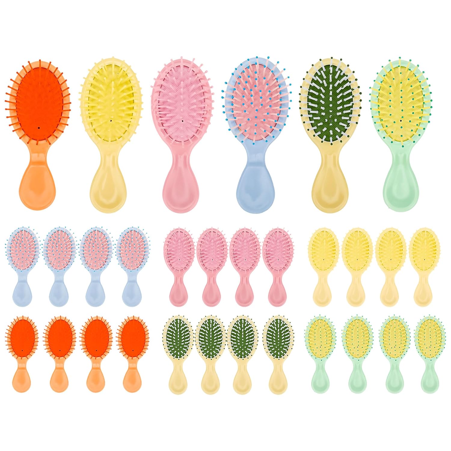 30 Pack Mini Hair Brush,Wide Hair Combs Bulk for wet and Curly,Multi-colored Travel Detangling Brush for Home,gift and Salon