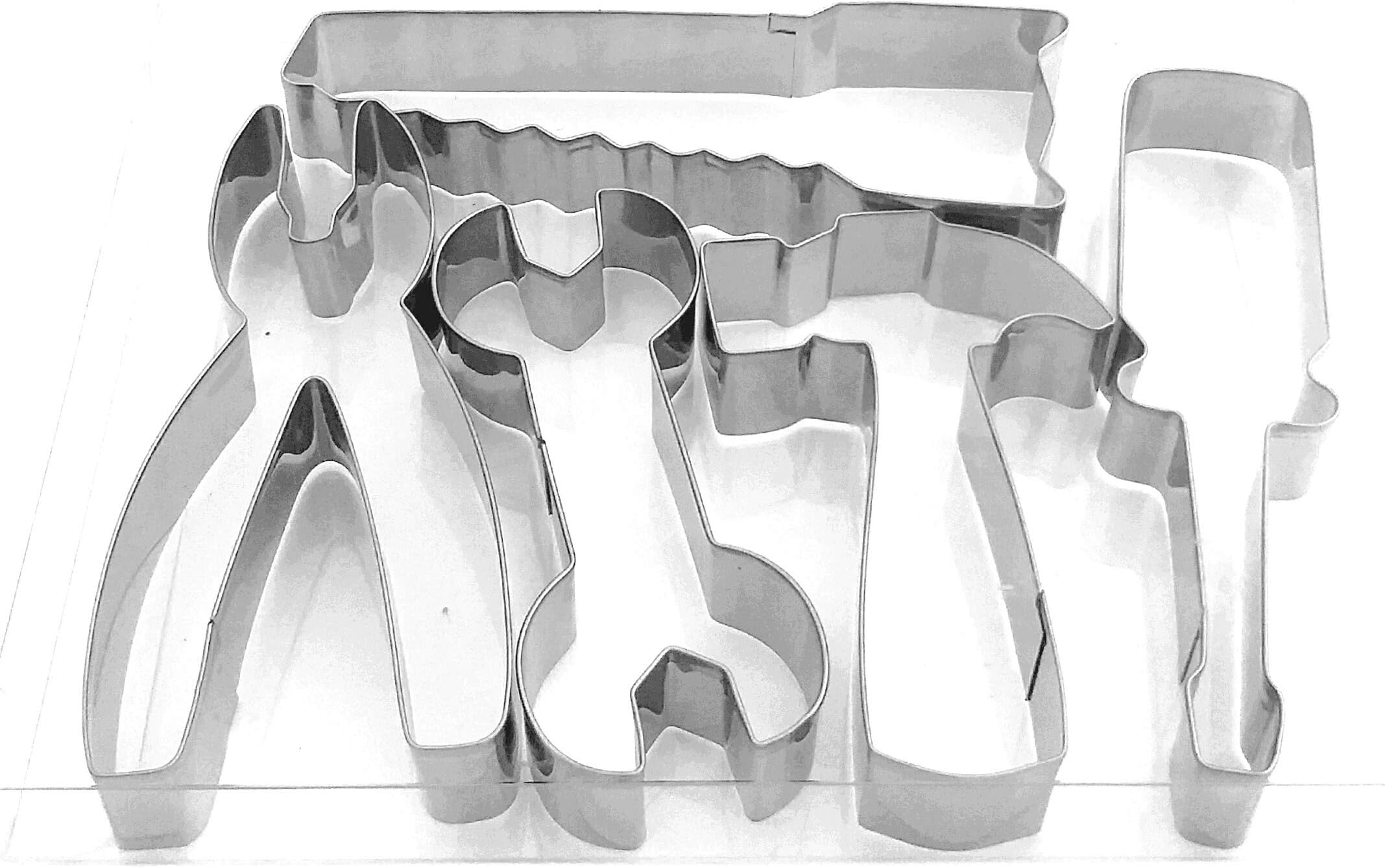 LAWMAN 5X Maintain Tools Hammer Spanner Pliers Saw Fondant Biscuit Pastry Baking Cookie Cutter Set